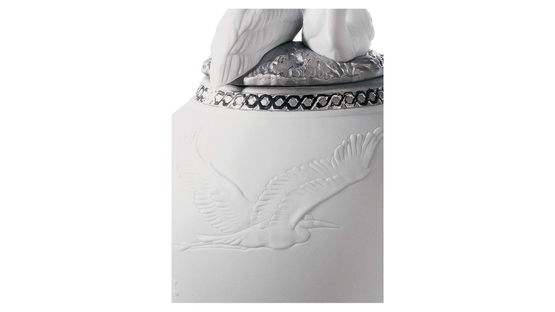 Ваза с крышкой Lladro Цапли Ре-Деко 17х30 см, фарфор