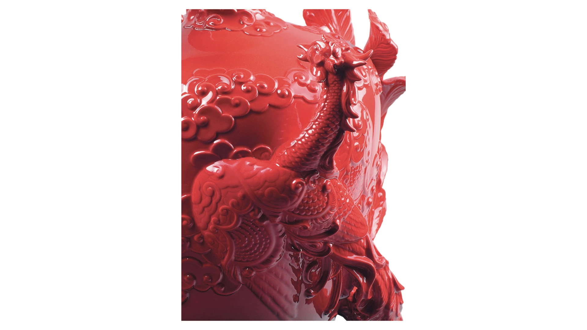 Ваза Lladro Дракон и Феникс 28х32 см, фарфор