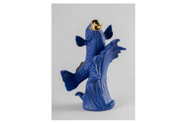 Фигурка Lladro Карп Кои 21х31 см, фарфор, синяя