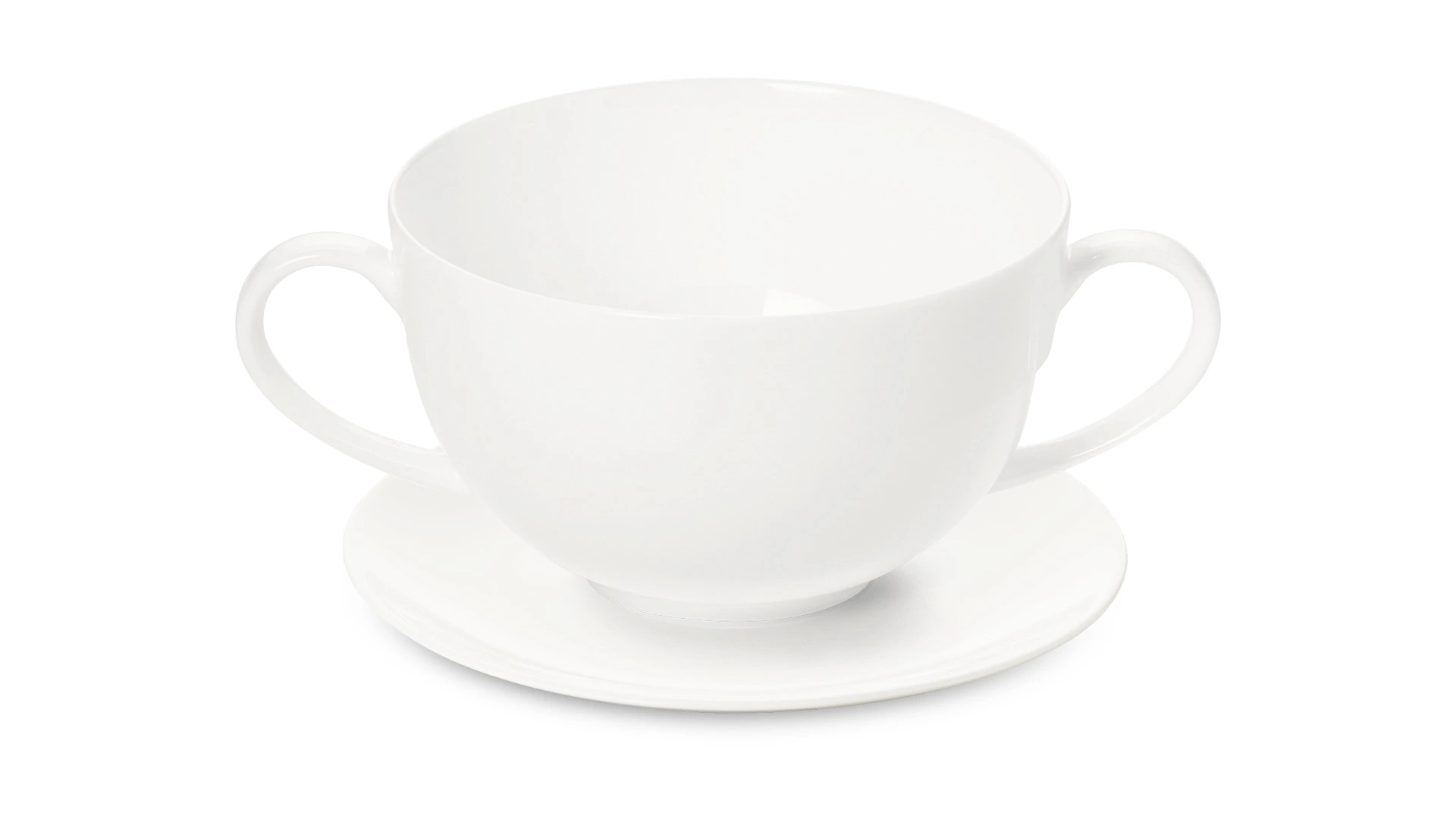 Чашка суповая с блюдцем Dibbern Белый декор 320 мл