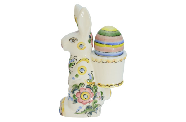 Сувенир пасхальный Семикаракорская керамика Кролик 24 см, фаянс, белый