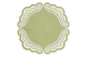 Плейсмат Truffle Bee Oyster d43 см, лен, светло-зеленый, белый