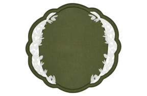 Плейсмат Truffle Bee Willow linen 43х45 см, лен, темно-зеленый, белый