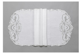 Дорожка для стола Венизное кружево Жизель 48х125 см, лен, белый