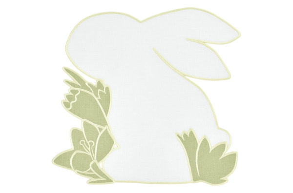Плейсмат Truffle Bee Easter bunny linen 40х43 см, лен, белый, светло-зеленый