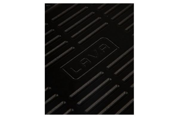 Сковорода-гриль прямоугольная LAVA 21х30 см,  с силиконовой ручкой, чугун, оранжевая