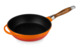 Сковорода с крышкой LAVA d24 см 2 л, с деревянной ручкой, чугун, оранжевая