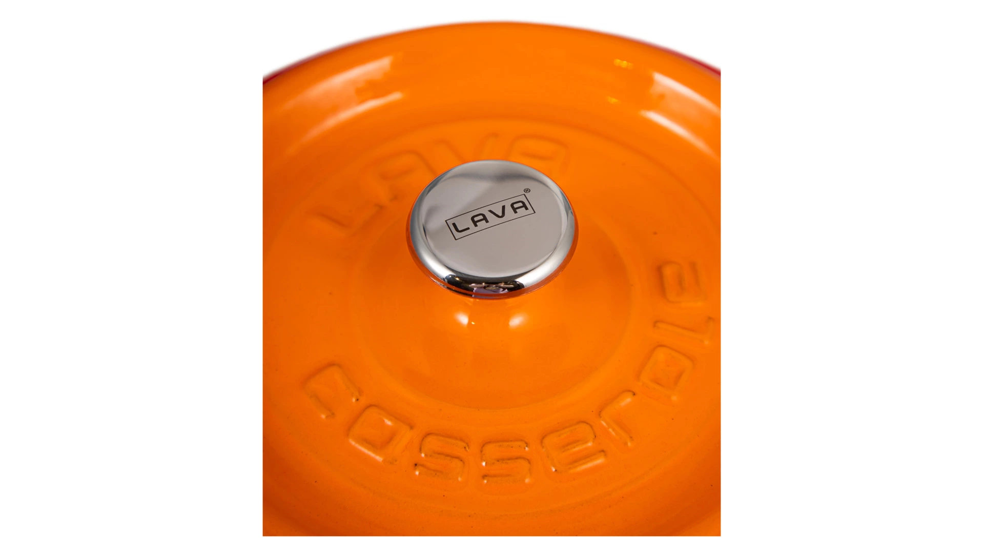 Кастрюля с крышкой LAVA d20 см, 2,8 л, чугун, оранжевая