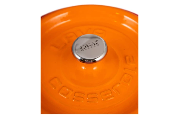 Кастрюля с крышкой LAVA d20 см, 2,8 л, чугун, оранжевая