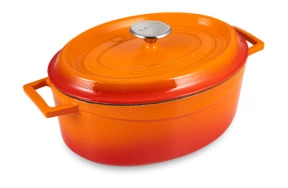 Утятница LAVA 23х29 см, 4,7 л, чугун, оранжевая