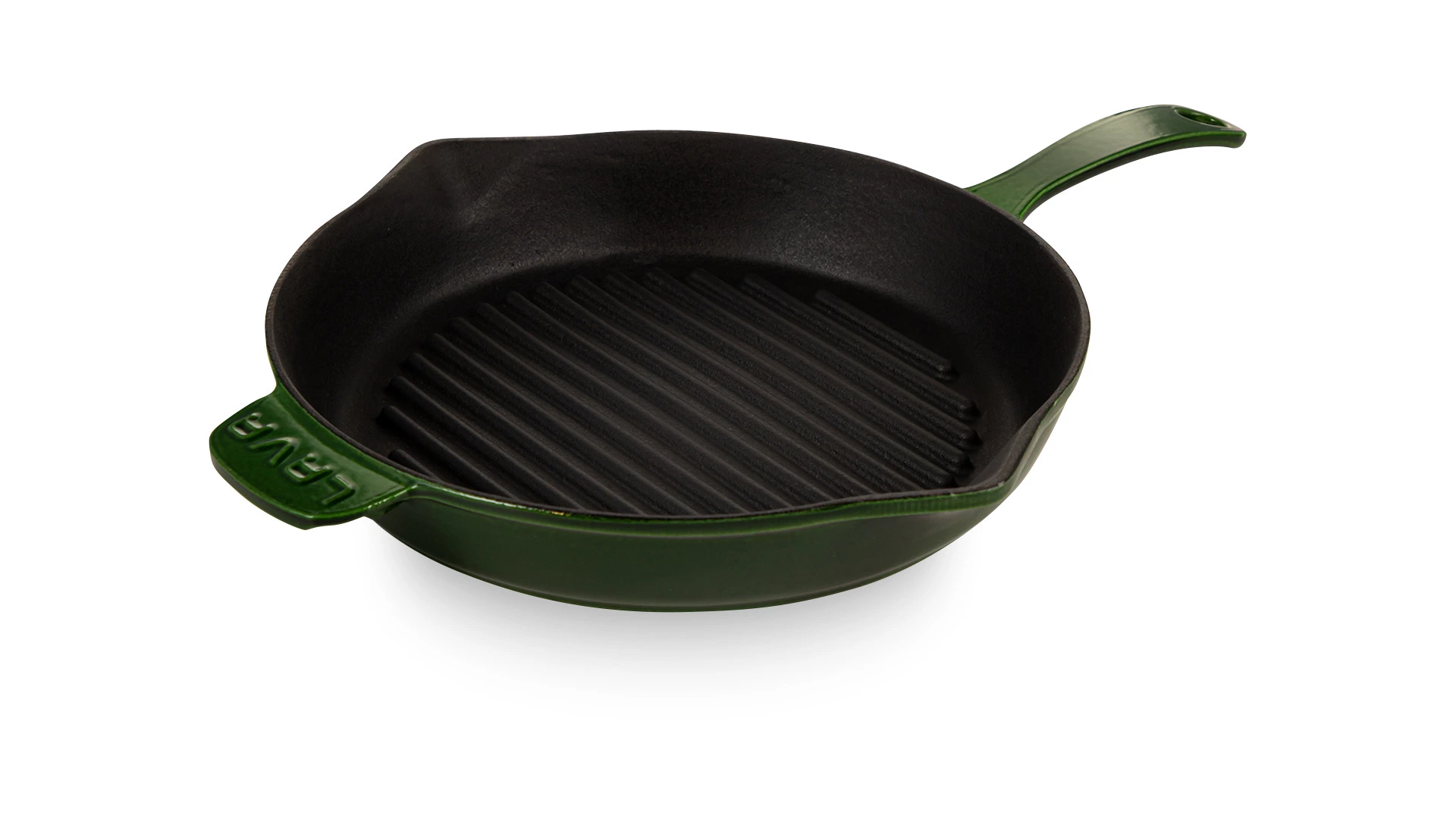 Сковорода-гриль LAVA Premium d28 см, 2,16 л, чугун, зеленая