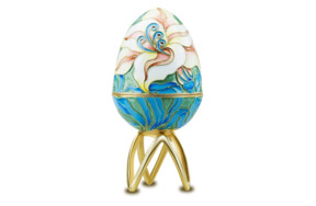 Шкатулка-яйцо Русские самоцветы 185,59 г, медь, позолота, эмаль