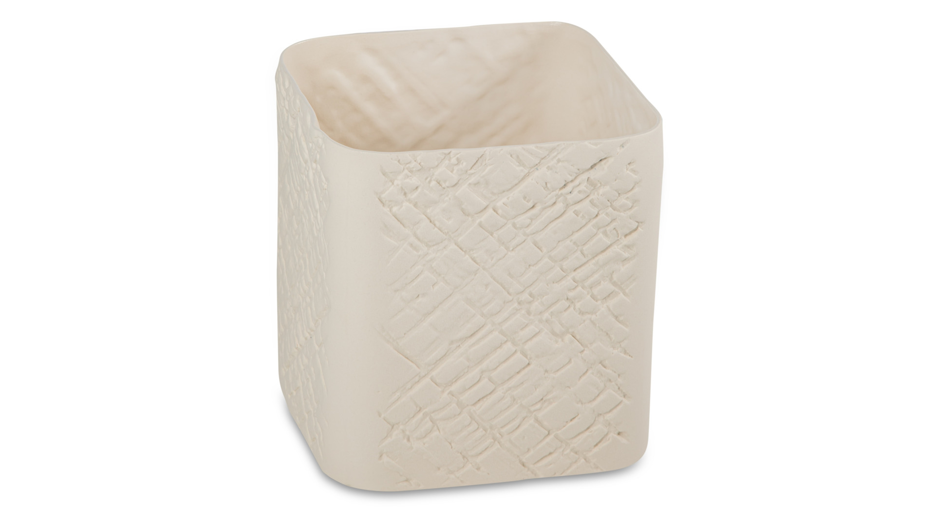 Кашпо Levadnaja Ceramics Куб 18 см, фаянс, белый