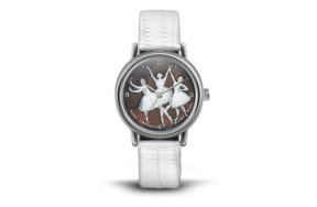 Часы наручные Palekh Watch Балет Шопениана, цинковый сплав, белый ремешок, художник Смирнов, п/к