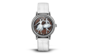 Часы наручные Palekh Watch Балет Две балерины, цинковый сплав, белый ремешок, художник Смирнов, п/к