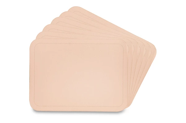 Набор салфеток подстановочных с закругленными углами GioBagnara Ванни 46х34 см, 6 шт, светло-розовый