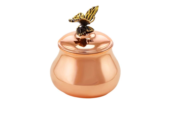 Сахарница с лужением Кольчугинский мельхиор Бабочка d7,5 см, медь