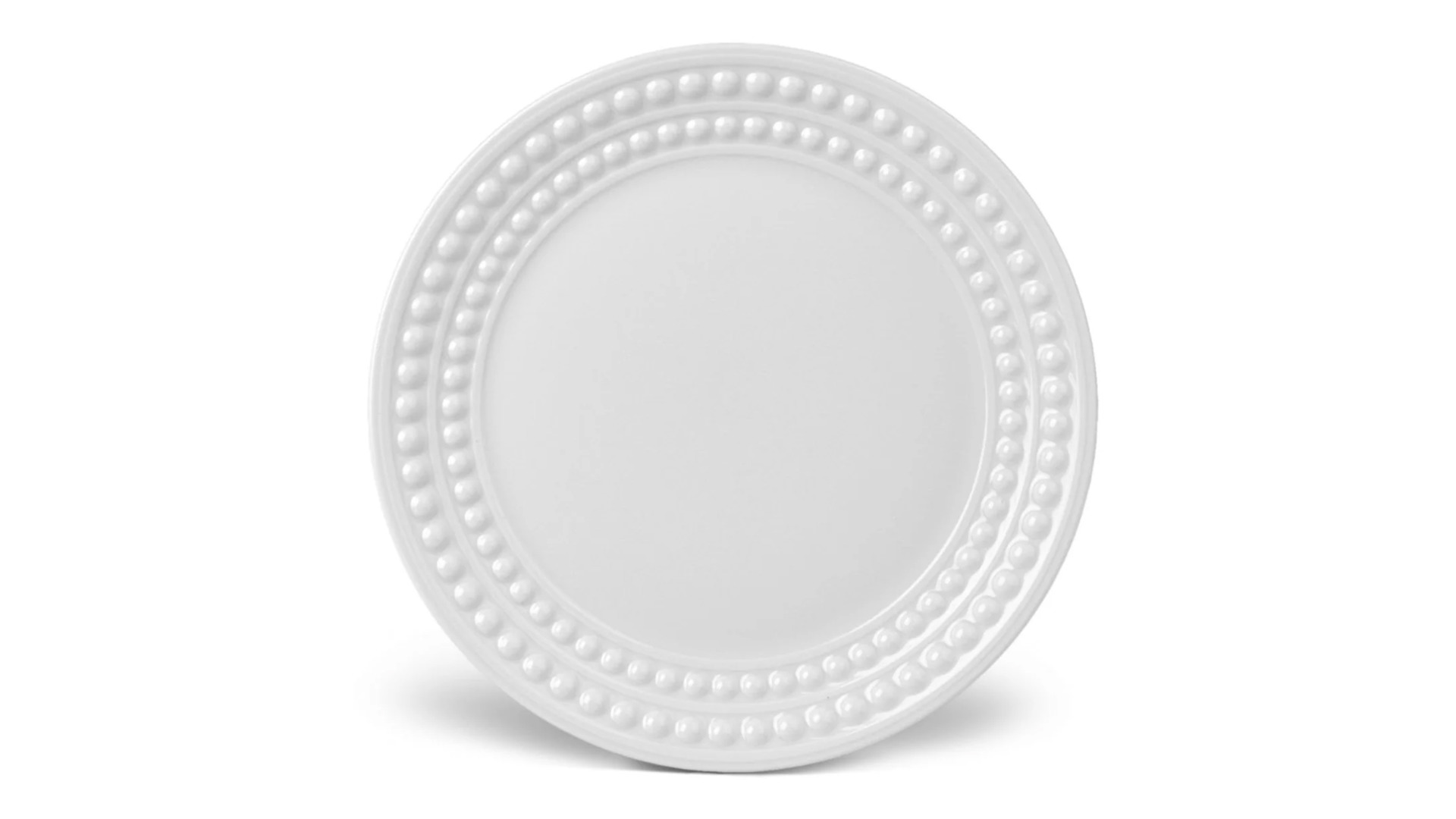 Тарелка пирожковая L’Objet Жемчуг 17 см, белый декор, фарфор