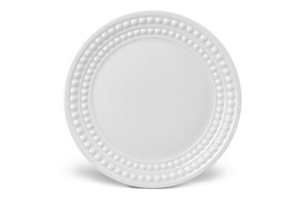 Тарелка пирожковая L’Objet Жемчуг 17 см, белый декор, фарфор