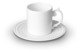 Чашка для эспрессо c блюдцем L’Objet Жемчуг 110  мл, белый декор, фарфор