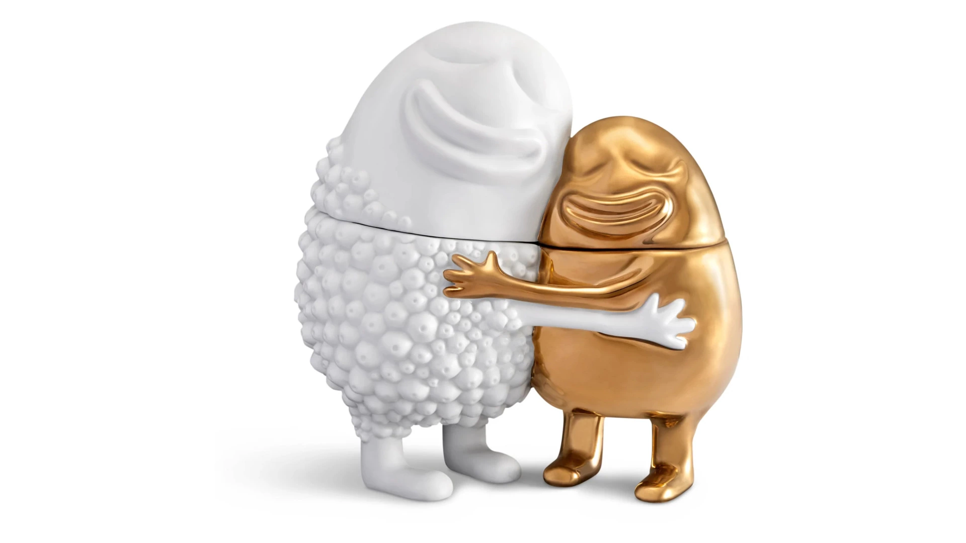 Мелочница L’Objet Хаас 18х11х19 см, белая, золотая, фарфор, п/к