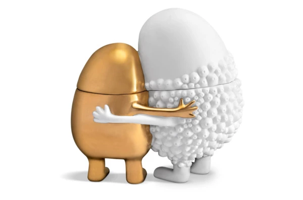 Мелочница L’Objet Хаас 18х11х19 см, белая, золотая, фарфор, п/к