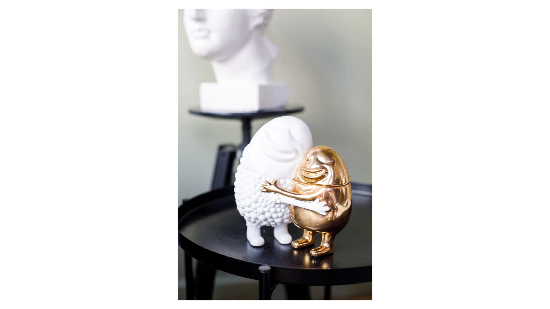 Мелочница L’Objet Хаас 18х11х19 см, белая, золотая, фарфор, п/к