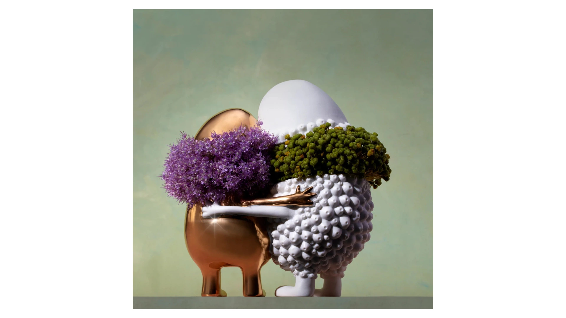 Мелочница L’Objet Хаас 18х11х19 см, белая, золотая, фарфор, п/к