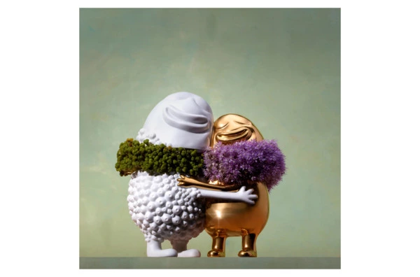 Мелочница L’Objet Хаас 18х11х19 см, белая, золотая, фарфор, п/к