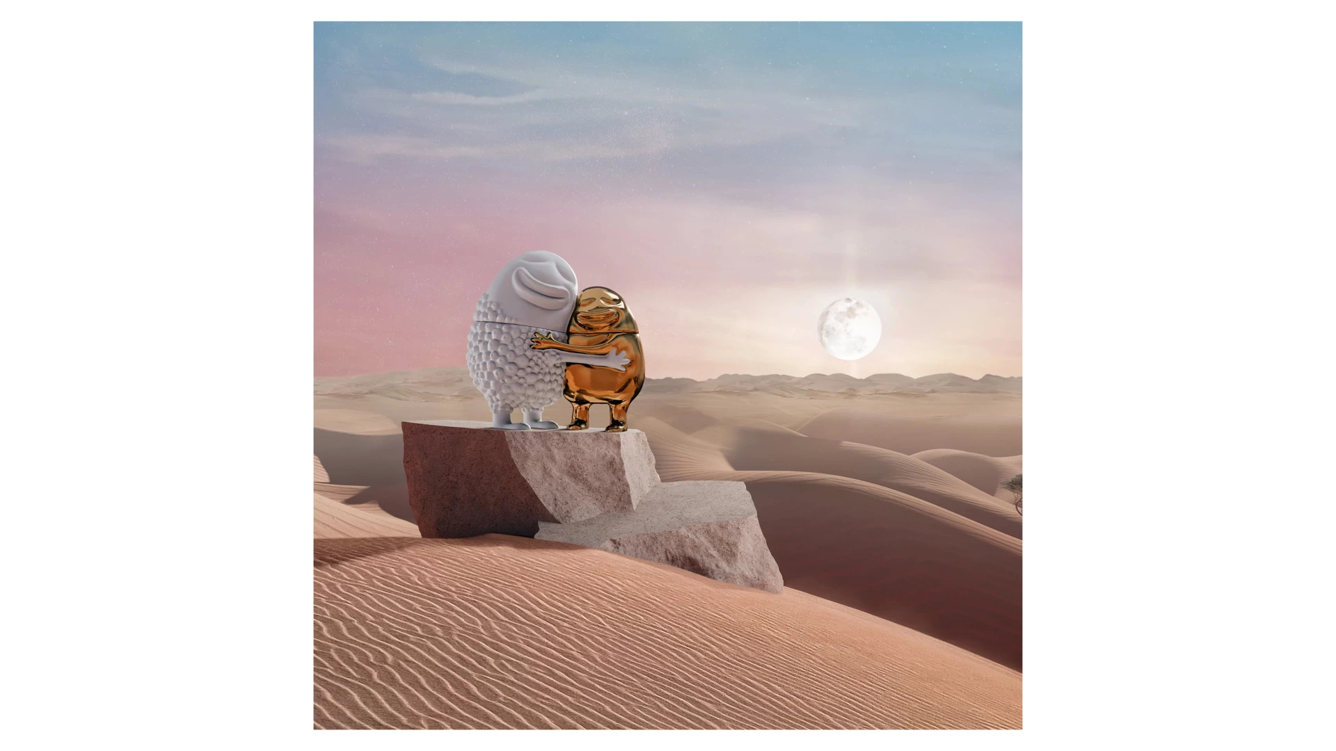 Мелочница L’Objet Хаас 18х11х19 см, белая, золотая, фарфор, п/к