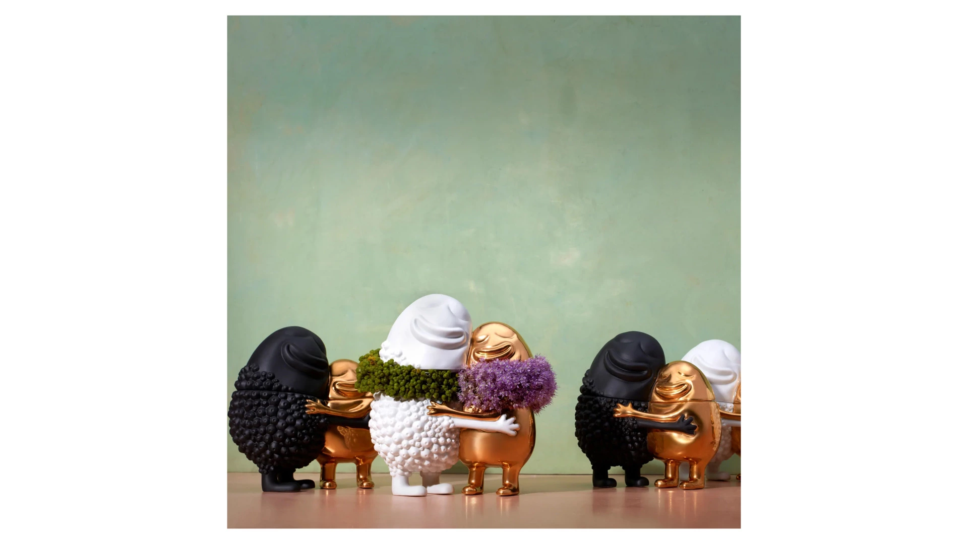 Мелочница L’Objet Хаас 18х11х19 см, белая, золотая, фарфор, п/к