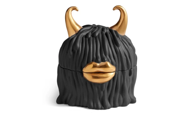 Набор тарелок в подставке с крышкой L’Objet Хаас 11 см, 5 предметов, черный, фарфор, п/к