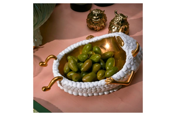 Чаша для закусок L’Objet Хаас 20х15х11 см, белая, фарфор, п/к