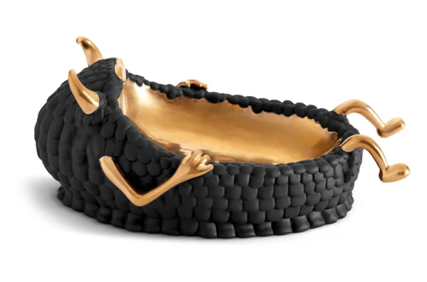 Чаша для закусок L’Objet Хаас 20х15х11 см, черная, фарфор, п/к