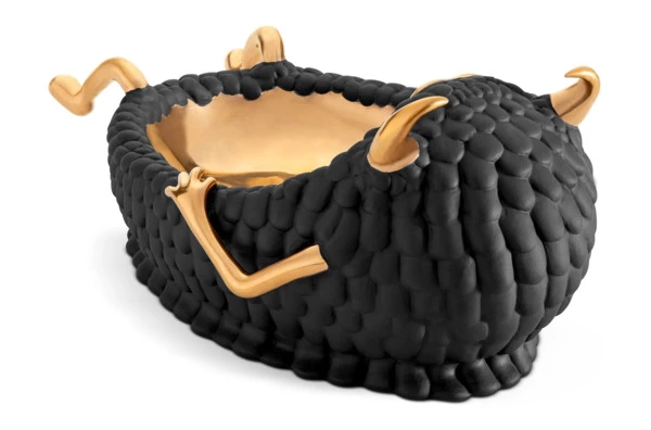 Чаша для закусок L’Objet Хаас 20х15х11 см, черная, фарфор, п/к