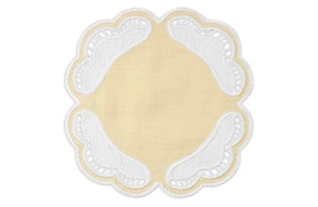 Костер Truffle Bee Oyster d16 см, лен, бело-желтый