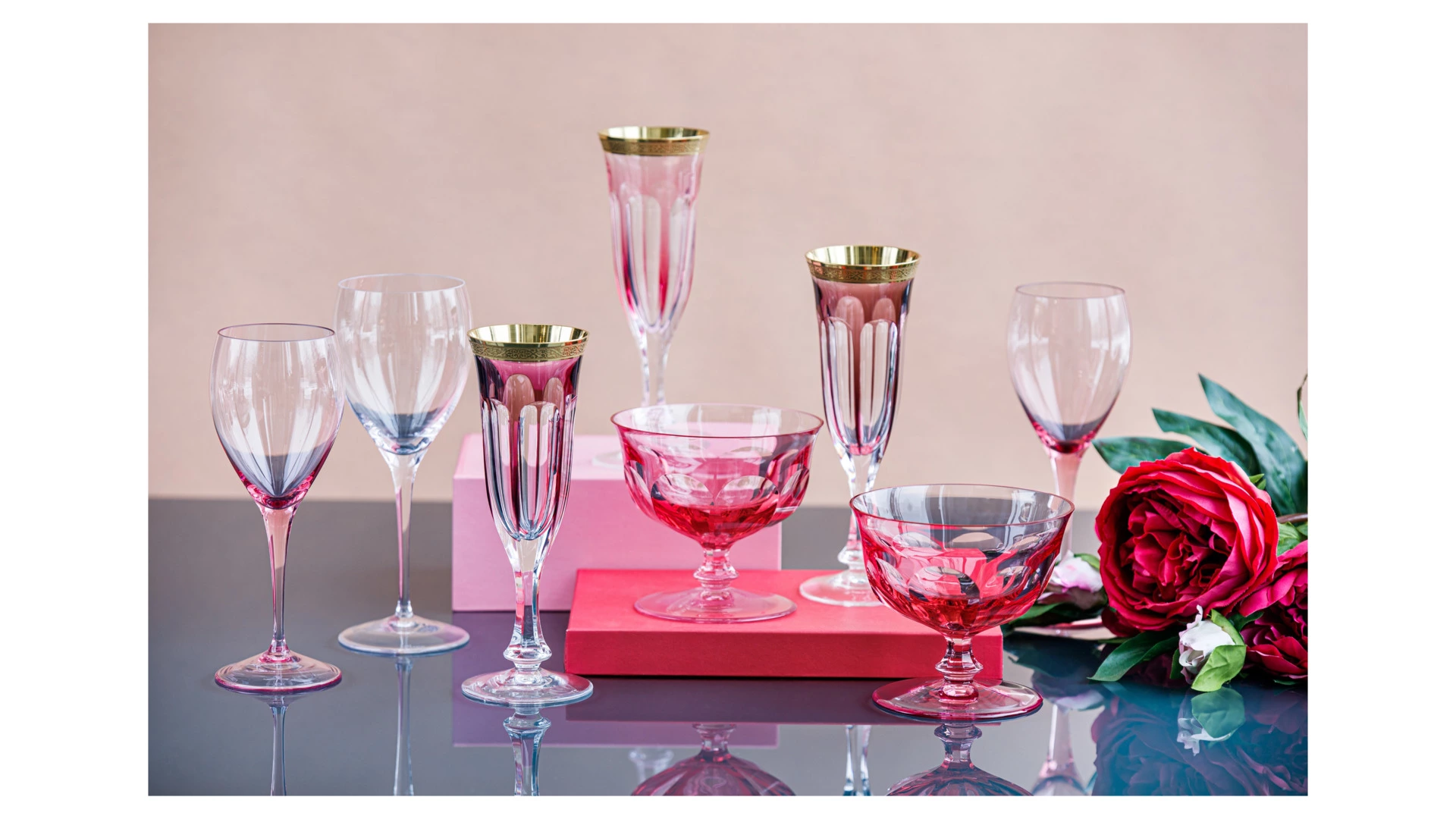 Набор фужеров для шампанского Moser Леди Гамильтон 140 мл, 2 шт, аметист, п/к