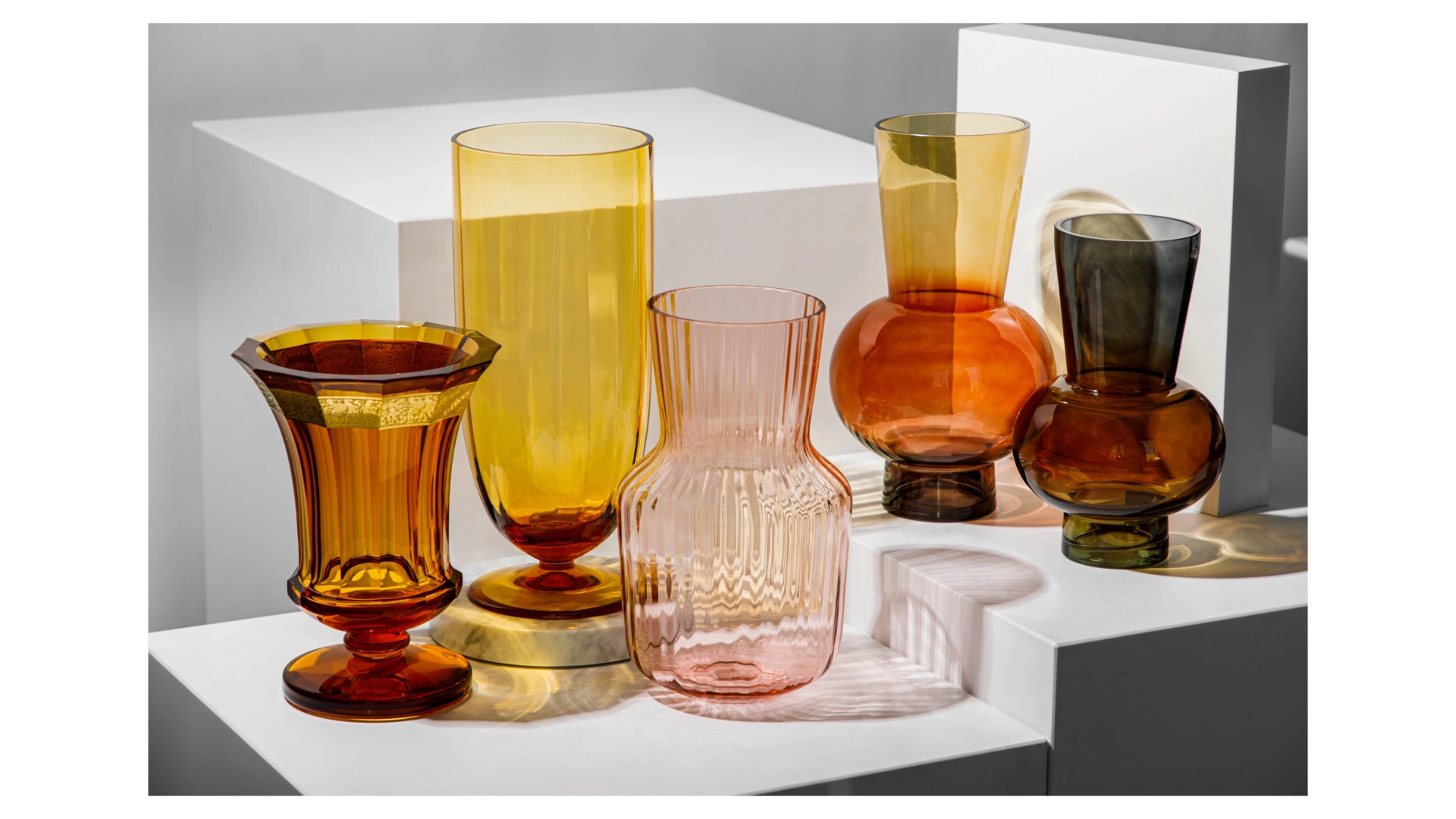 Ваза Moser Оптик 35 см, топаз, п/к