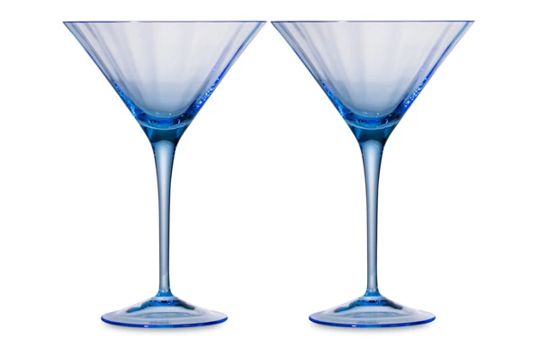Набор бокалов для мартини Moser Оптик 290 мл, 2 шт, аквамарин, п/к