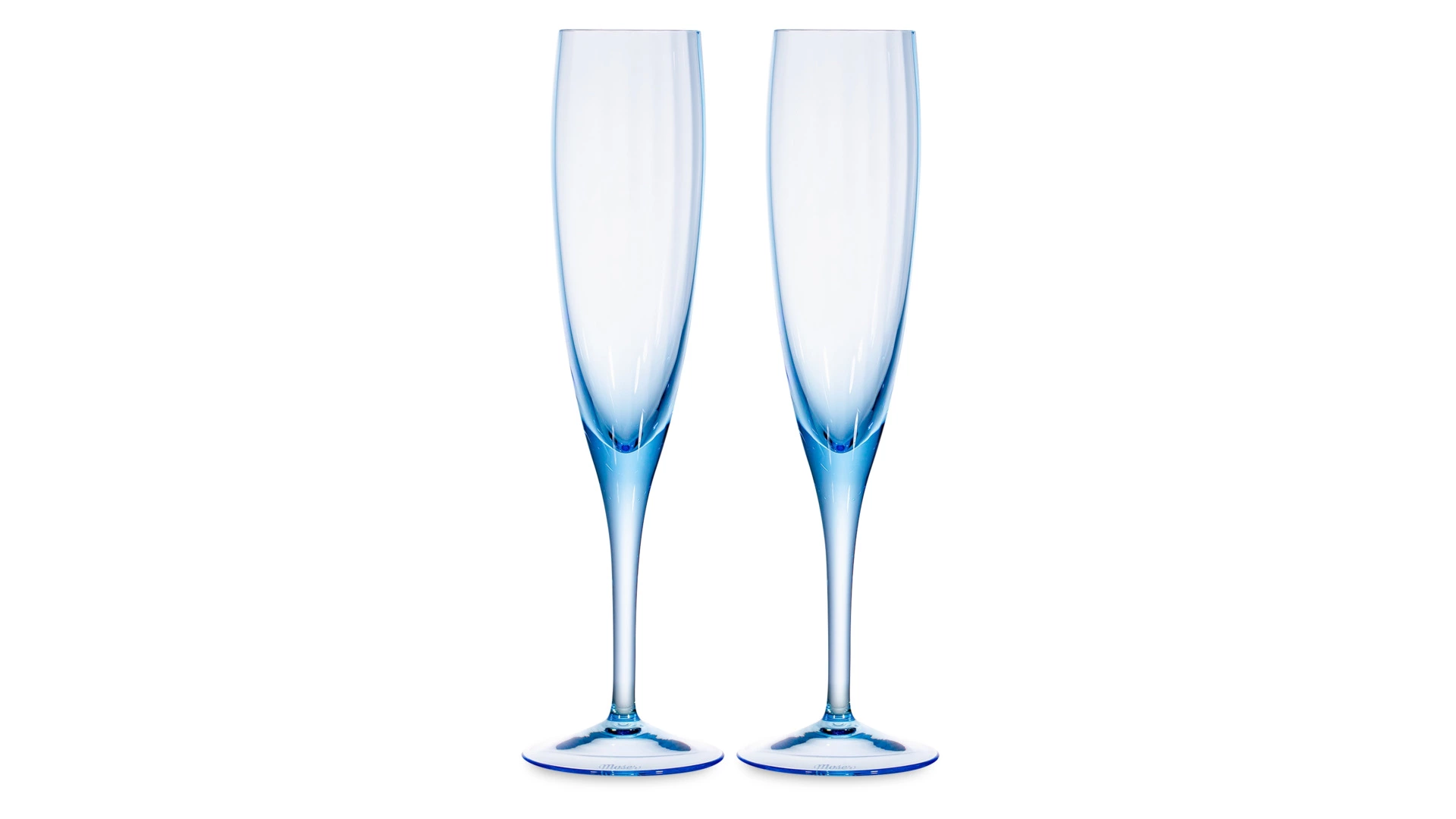 Набор фужеров для шампанского Moser Оптик 200 мл, 2 шт, аквамарин, п/к