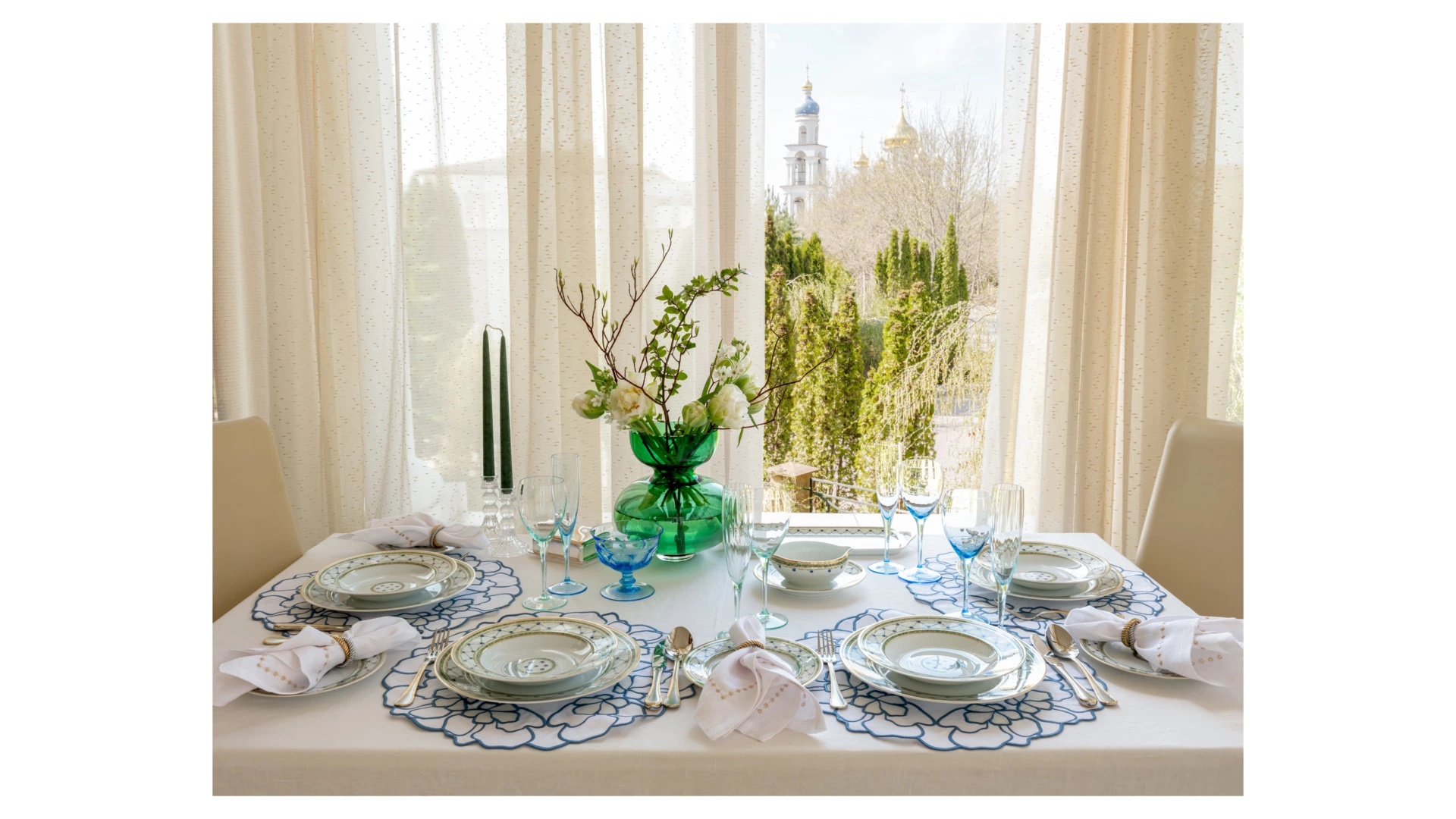 Набор фужеров для шампанского Moser Оптик 200 мл, 2 шт, аквамарин, п/к