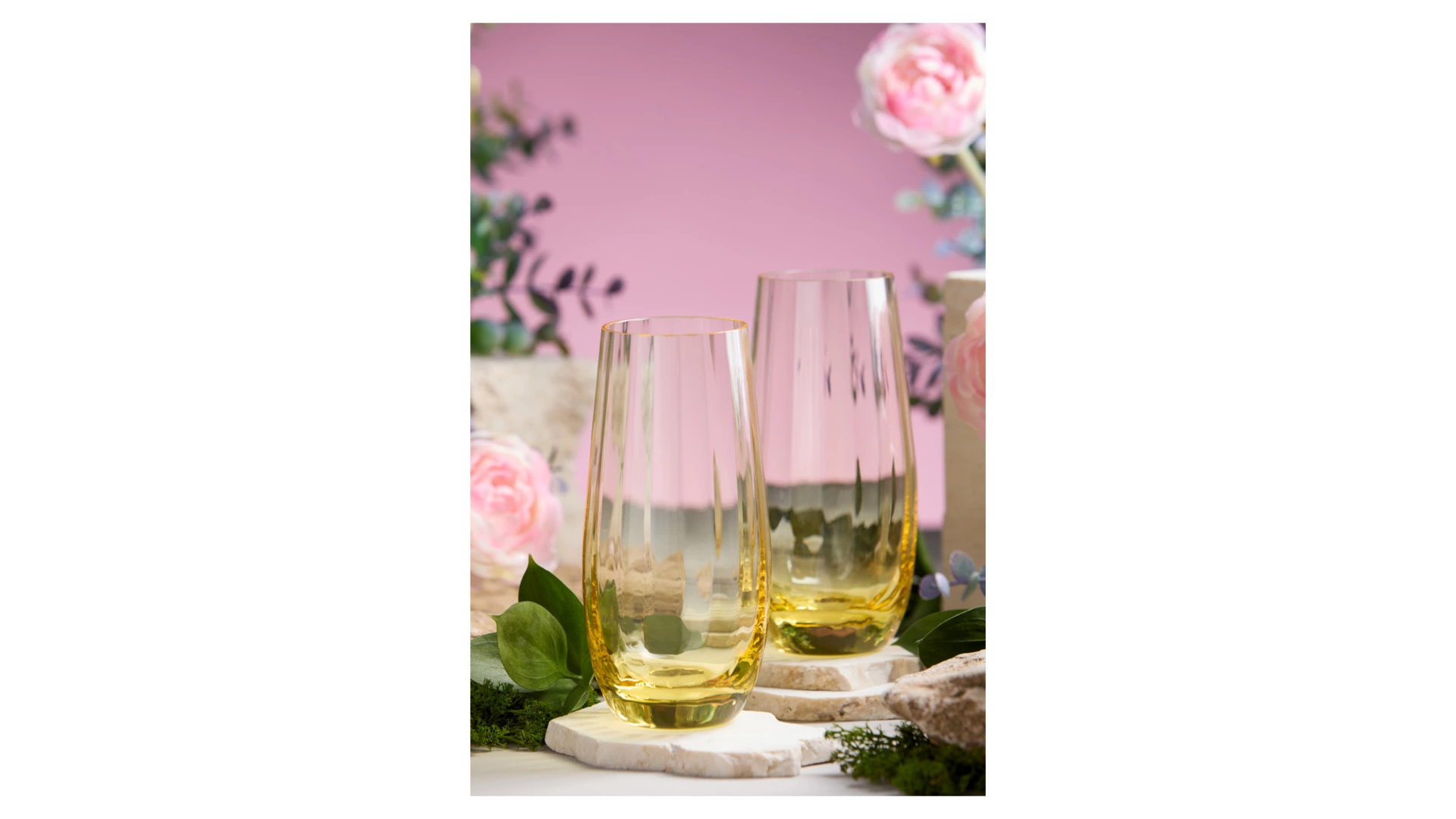 Набор стаканов для воды Moser Оптик 350 мл, 2 шт, желтый, п/к