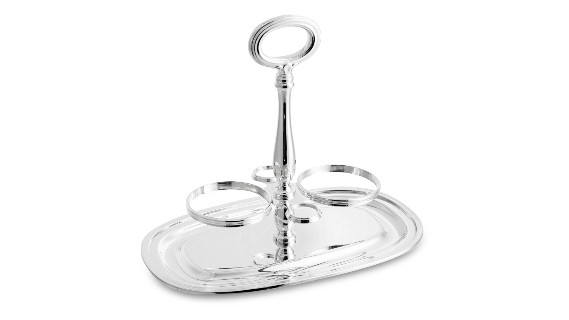 Набор для масла и уксуса Schiavon Инглезе 3 предмета, 22х13 см, посеребрение