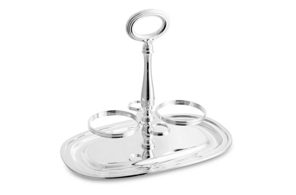 Набор для масла и уксуса Schiavon Инглезе 3 предмета, 22х13 см, посеребрение