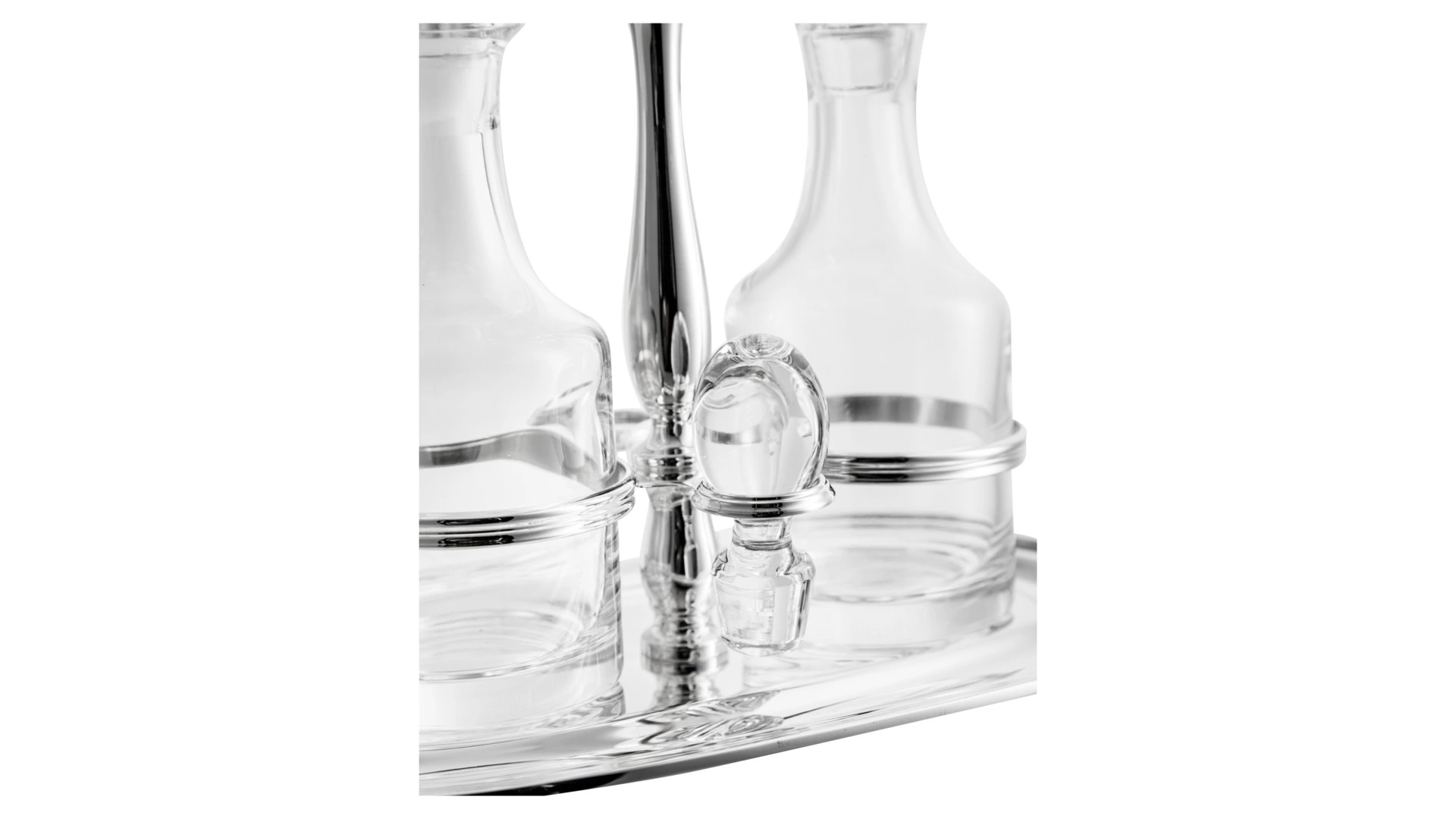 Набор для масла и уксуса Schiavon Инглезе 3 предмета, 22х13 см, посеребрение