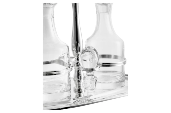 Набор для масла и уксуса Schiavon Инглезе 3 предмета, 22х13 см, посеребрение