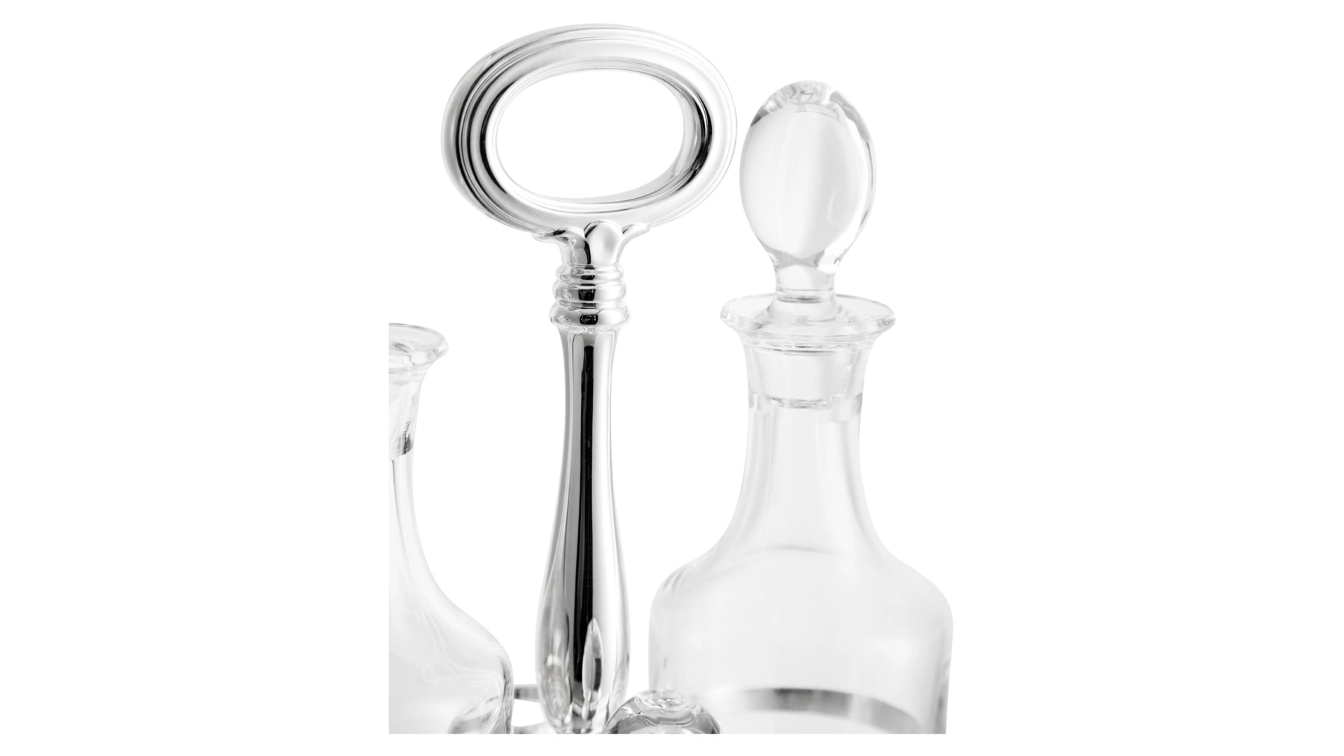 Набор для масла и уксуса Schiavon Инглезе 3 предмета, 22х13 см, посеребрение