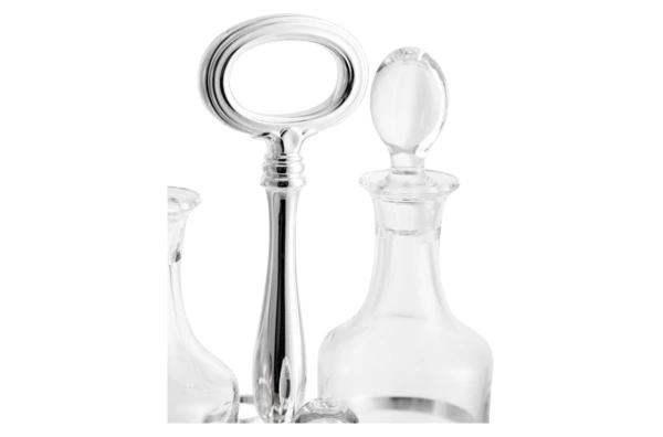 Набор для масла и уксуса Schiavon Инглезе 3 предмета, 22х13 см, посеребрение