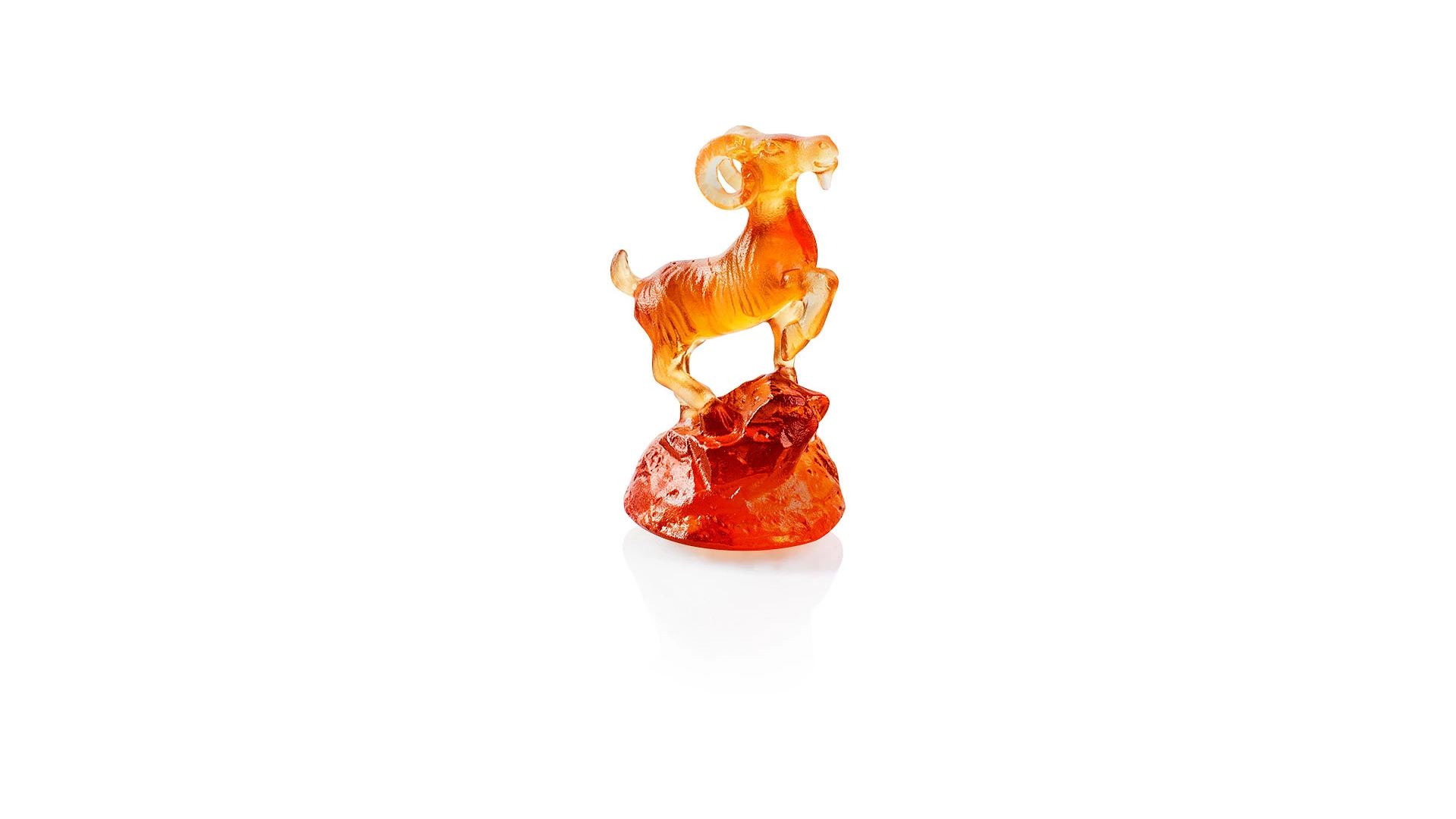 Фигурка Cristal de Paris Горный козел 3,6х5,5 см, хрустальное тесто, янтарная
