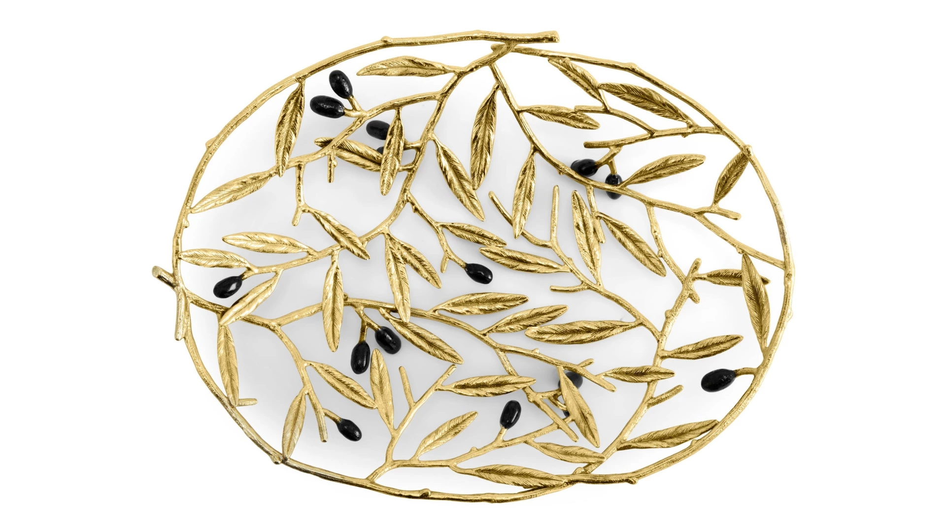 Блюдо Michael Aram Золотая оливковая ветвь 29х22 см
